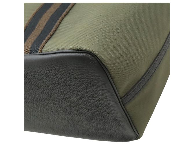 Tote Hermès Green Toile Militaire e Clemence Verde Verde oliva - vista 5