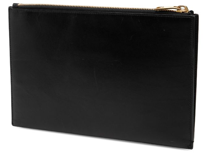 Clutch Saint Laurent in pelle nera con zip Nero - vista 2