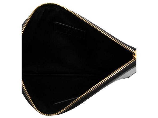 Clutch Saint Laurent in pelle nera con zip Nero - vista 4