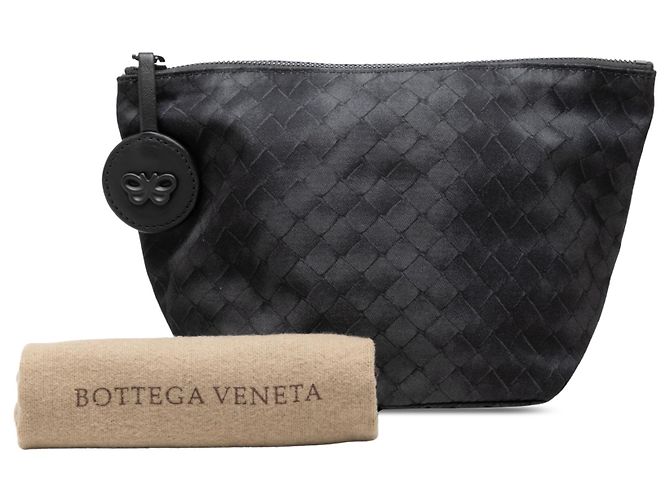 Pochette Intrecciomirage in nylon nero Bottega Veneta - vista 7