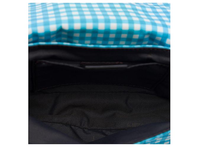 Borsa a tracolla Fendi Blue Joshua Vides Mini Nylon Gingham Convertible Baguette - vista 4