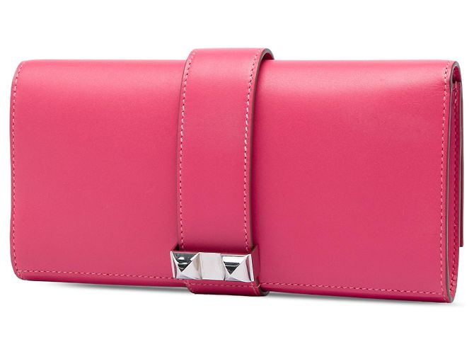 Clutch Medor 23 in pelle Tadelakt rosa Hermès - vista 2