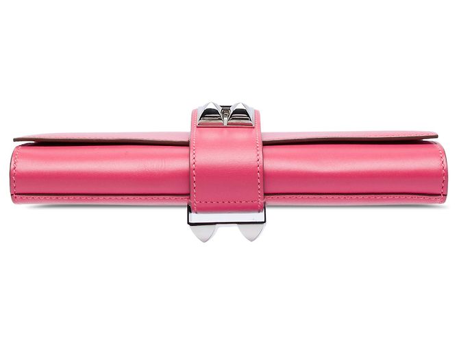 Clutch Medor 23 in pelle Tadelakt rosa Hermès - vista 3
