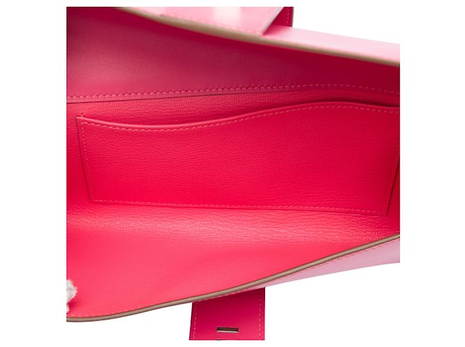 Clutch Medor 23 in pelle Tadelakt rosa Hermès - vista 4