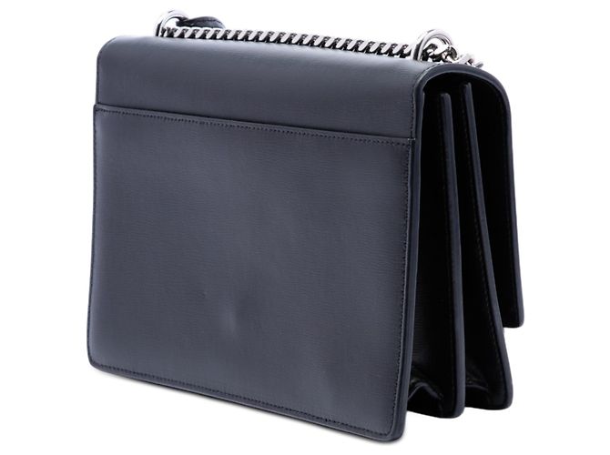 Borsa a tracolla Saint Laurent Monogram Sunset in pelle di vitello nera, misura Medium - vista 2