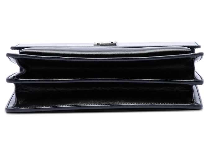 Borsa a tracolla Saint Laurent Monogram Sunset in pelle di vitello nera, misura Medium - vista 3