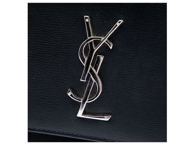 Borsa a tracolla Saint Laurent Monogram Sunset in pelle di vitello nera, misura Medium - vista 5