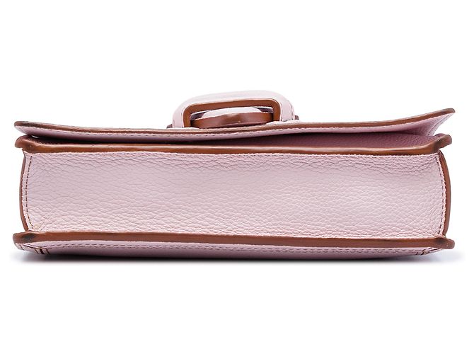 Portafoglio LOEWE Barcelona in pelle di vitello granulata rosa con tracolla - vista 3