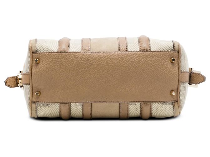 Bolsa bowling Nevinson em canvas com acabamento em camurça marrom Burberry - vista 3