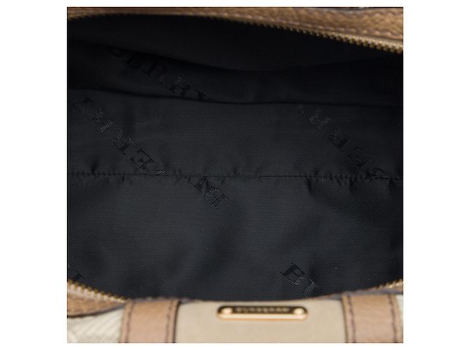 Bolsa bowling Nevinson em canvas com acabamento em camurça marrom Burberry - vista 4