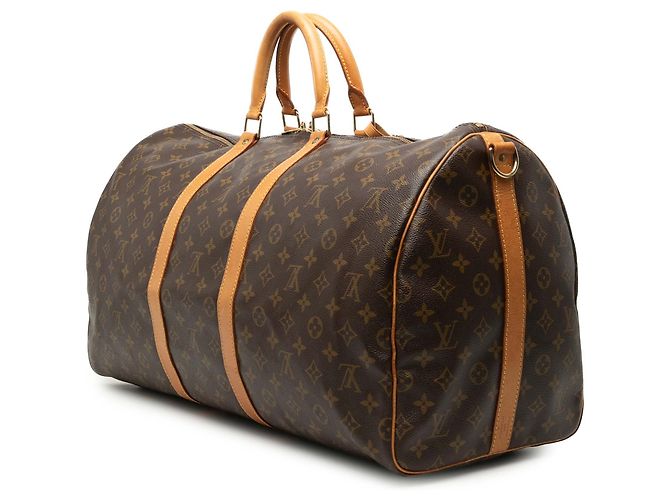Louis Vuitton Marrone Monogram Keepall Bandouliere 55 - vista 2