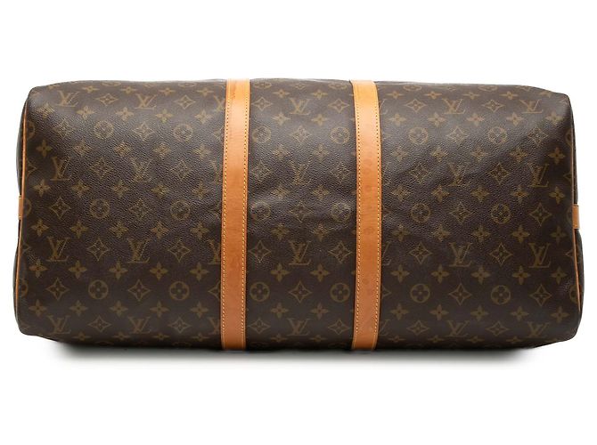 Louis Vuitton Marrone Monogram Keepall Bandouliere 55 - vista 3