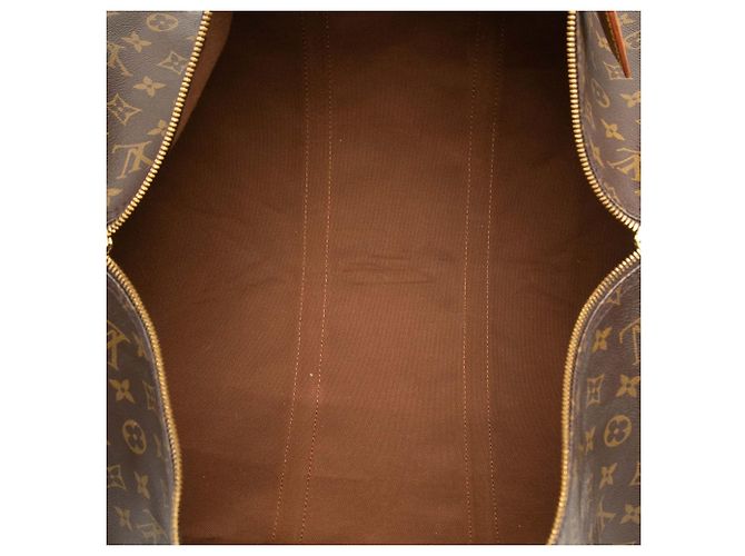 Louis Vuitton Marrone Monogram Keepall Bandouliere 55 - vista 4