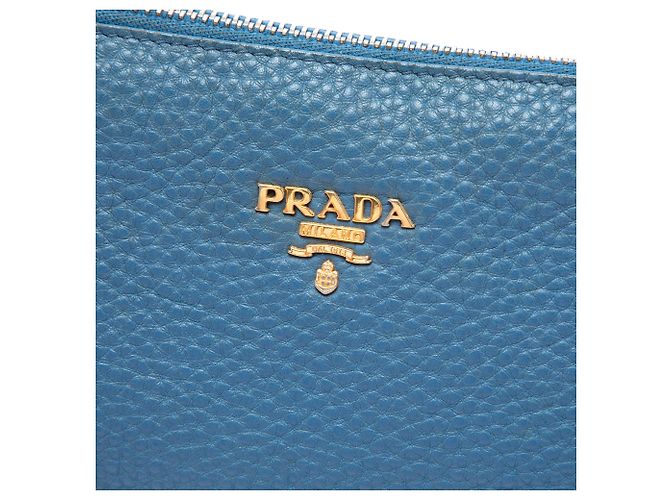 Pochette Prada Blue Vitello Daino - vista 5