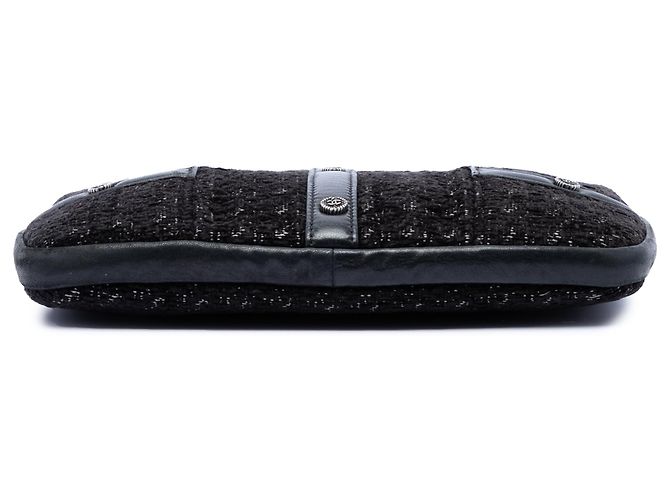Giacca Chanel Black Limited Edition Tweed Girl con pochette a catena Nero - vista 3