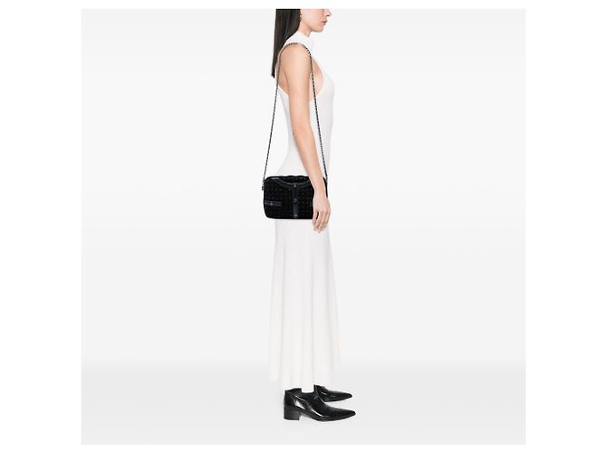 Giacca Chanel Black Limited Edition Tweed Girl con pochette a catena Nero - vista 6