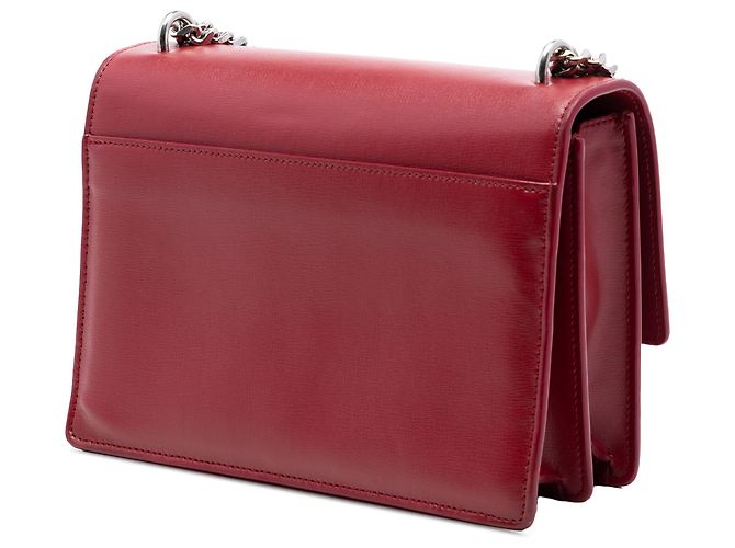 Saint Laurent Monogram Sunset Umhängetasche aus rotem Kalbsleder, Größe Medium - Ansicht 2