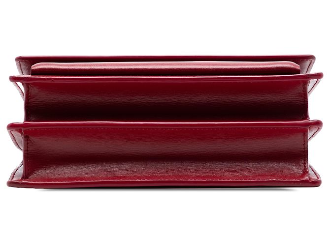 Saint Laurent Monogram Sunset Umhängetasche aus rotem Kalbsleder, Größe Medium - Ansicht 3