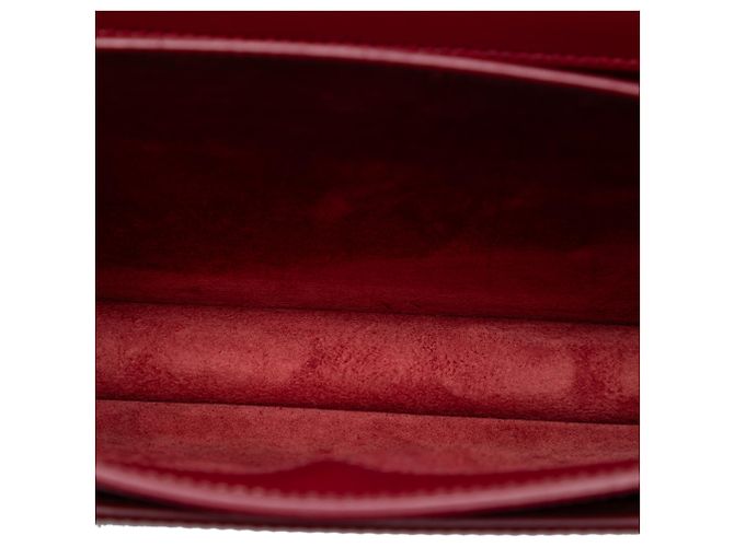 Saint Laurent Monogram Sunset Umhängetasche aus rotem Kalbsleder, Größe Medium - Ansicht 4