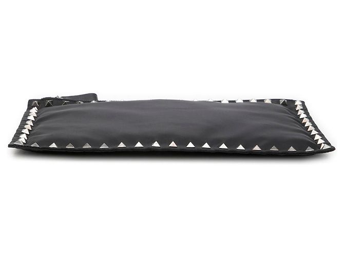 Pochette Valentino in nylon nero con Rockstud - vista 3