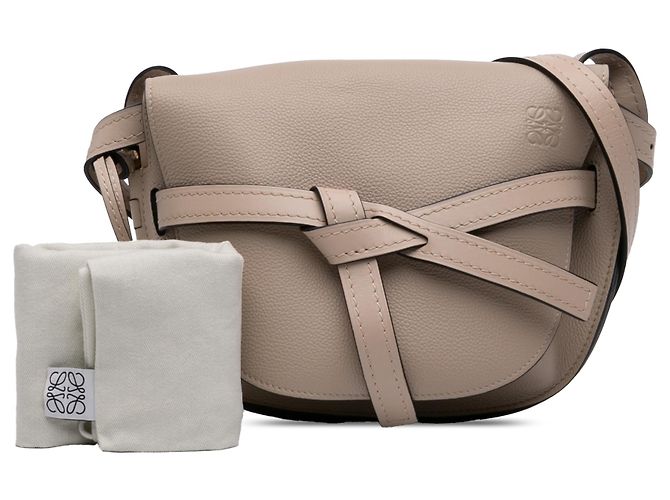 LOEWE Beige Small Leather Gate Crossbody - vista 7