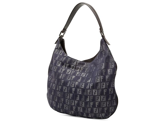 Borsa Hobo Fendi Blue Zucchino Denim - vista 2