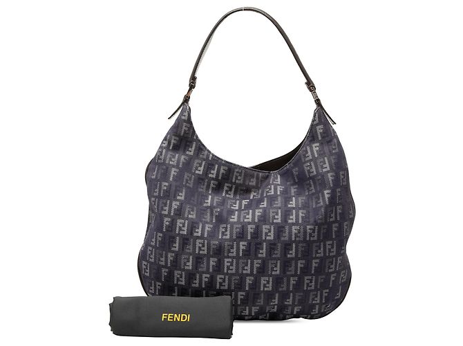 Borsa Hobo Fendi Blue Zucchino Denim - vista 7