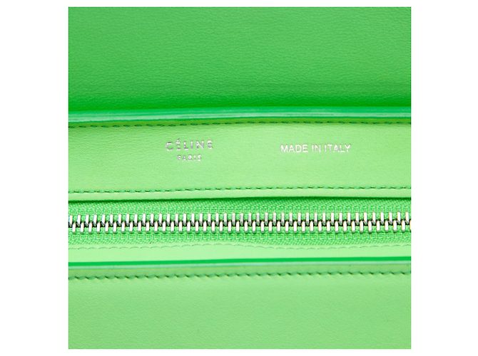 Céline Borsa Celine Green Small Tricolor Leather Trapeze Verde Verde chiaro - vista 5
