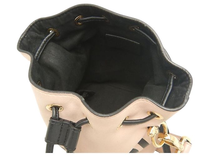 Fendi Mon Tresor Mini Eimer Tasche aus braunem Kalbsleder Fleisch - Ansicht 10
