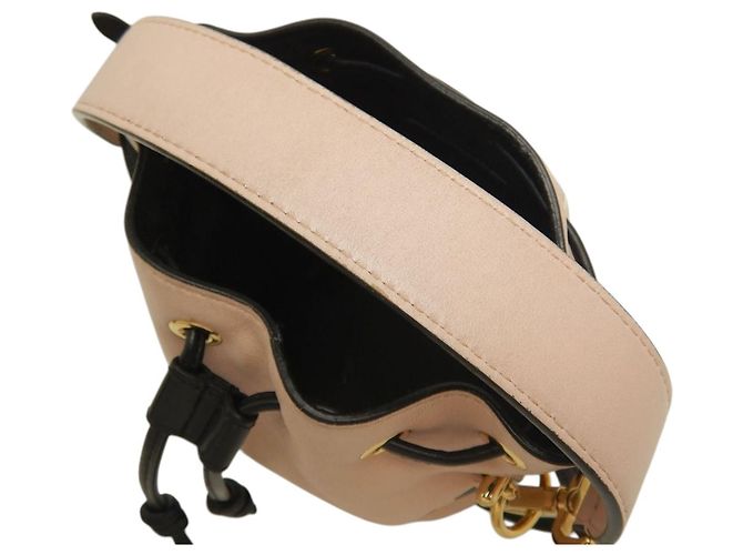 Fendi Mon Tresor Mini Eimer Tasche aus braunem Kalbsleder Fleisch - Ansicht 12