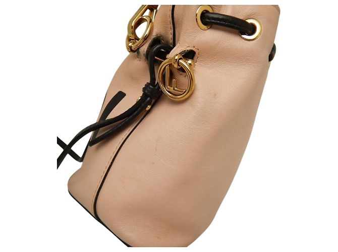 Fendi Mon Tresor Mini Eimer Tasche aus braunem Kalbsleder Fleisch - Ansicht 13