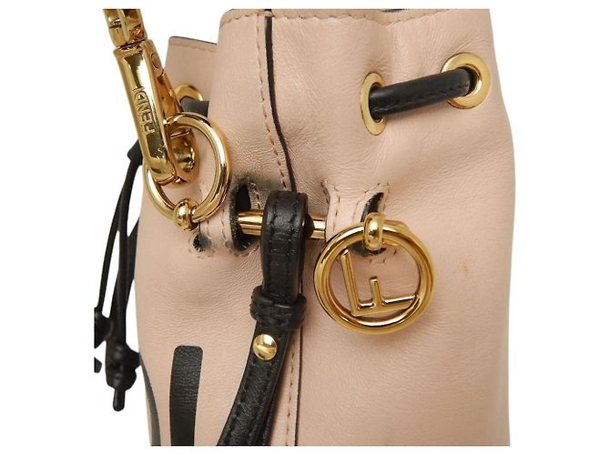 Fendi Mon Tresor Mini Eimer Tasche aus braunem Kalbsleder Fleisch - Ansicht 14