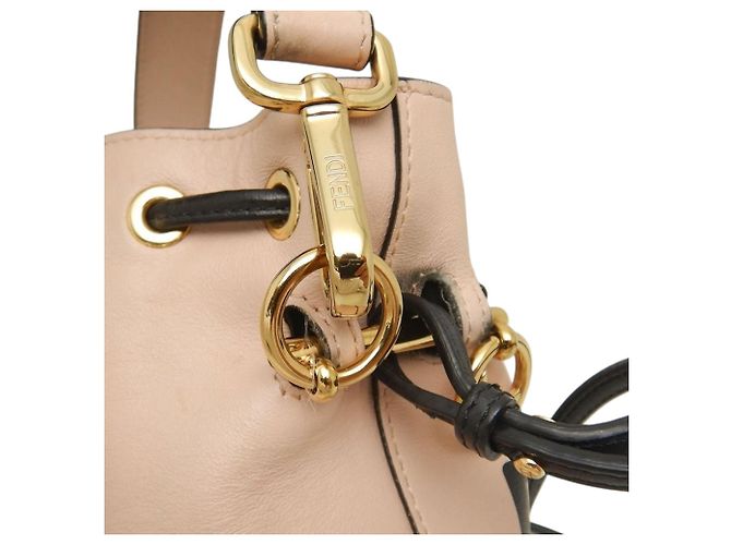 Fendi Mon Tresor Mini Eimer Tasche aus braunem Kalbsleder Fleisch - Ansicht 15
