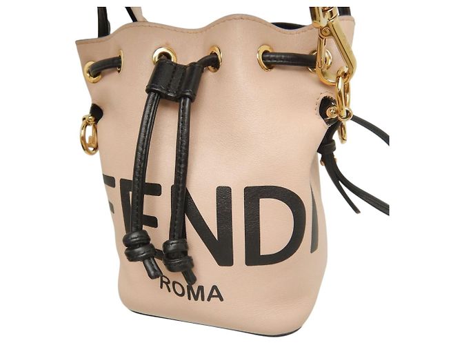 Fendi Mon Tresor Mini Eimer Tasche aus braunem Kalbsleder Fleisch - Ansicht 16