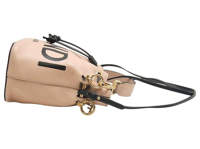 Fendi Mon Tresor Mini Eimer Tasche aus braunem Kalbsleder Fleisch - Ansicht 18
