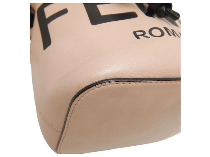 Fendi Mon Tresor Mini Eimer Tasche aus braunem Kalbsleder Fleisch - Ansicht 19