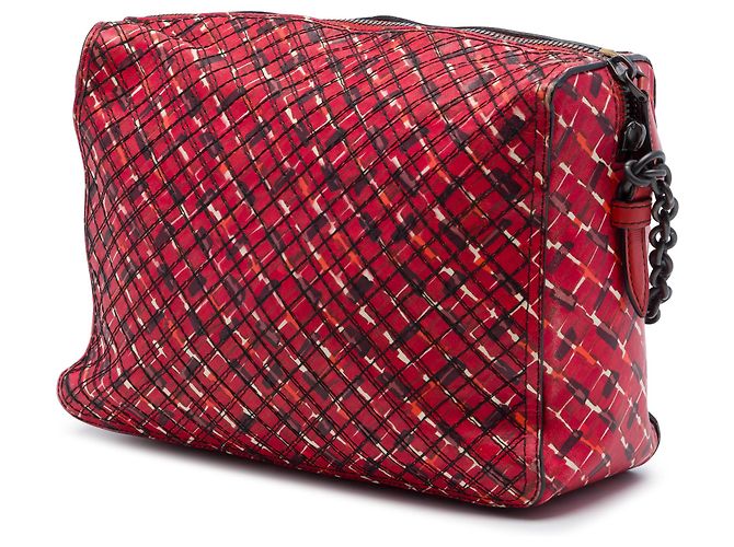 Borsa a tracolla in pelle rossa stampata Bottega Veneta Rosso - vista 2