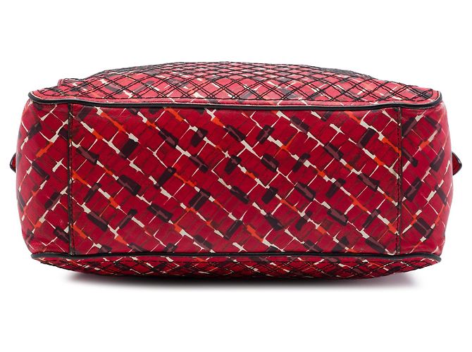 Borsa a tracolla in pelle rossa stampata Bottega Veneta Rosso - vista 3