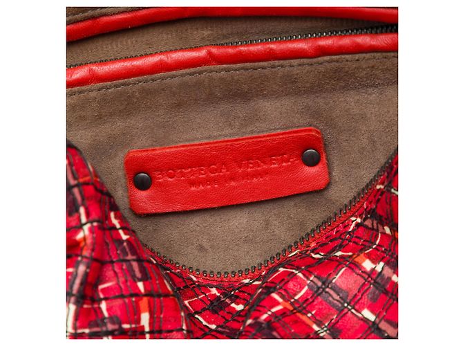 Borsa a tracolla in pelle rossa stampata Bottega Veneta Rosso - vista 5