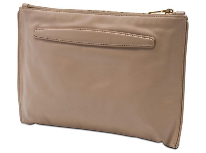 Clutch in pelle beige con borchie e zip Miu Miu - vista 2