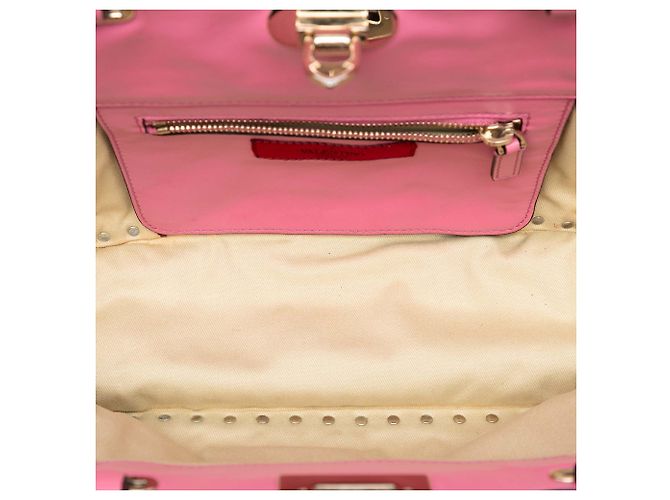 Borsa Valentino Pink Small Leather Rockstud Trapeze Rosa - vista 4