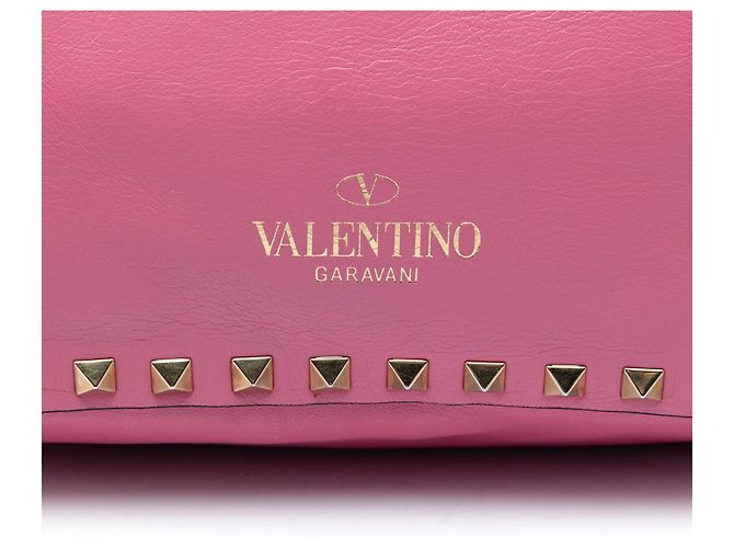 Borsa Valentino Pink Small Leather Rockstud Trapeze Rosa - vista 5