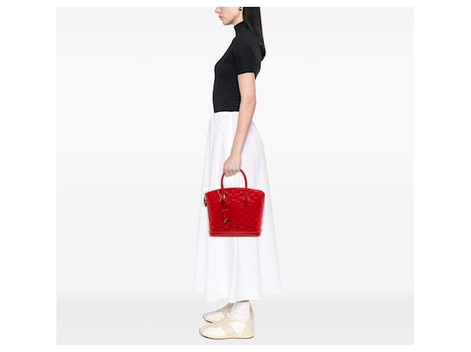 Louis Vuitton Red Monogram Vernis Lockit PM Rosso - vista 6