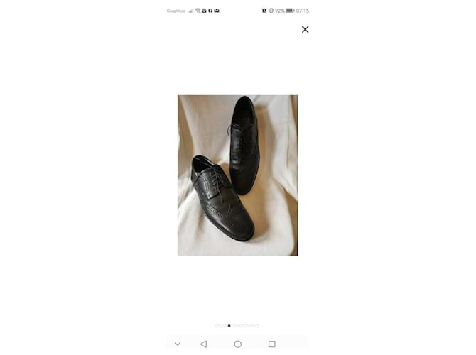 Louis Vuitton Scarpe Stringate Brogue in Pelle Nera Nero - vista 4