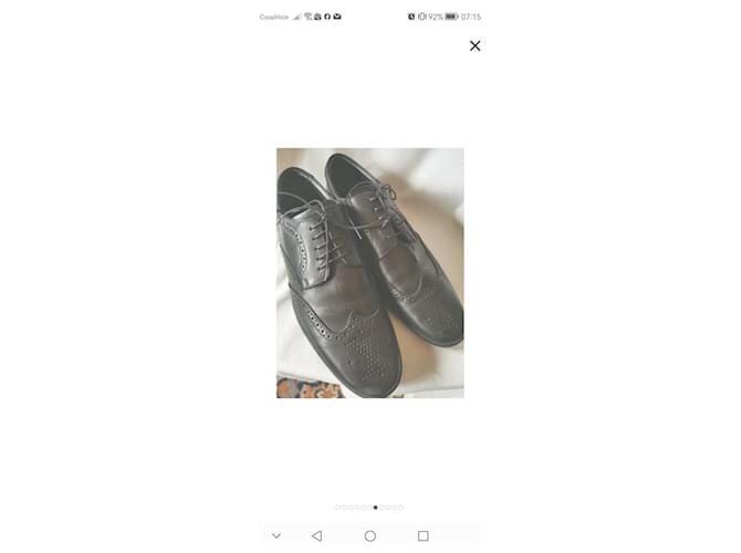 Louis Vuitton Scarpe Stringate Brogue in Pelle Nera Nero - vista 7