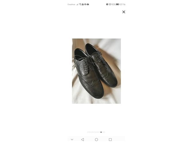Louis Vuitton Scarpe Stringate Brogue in Pelle Nera Nero - vista 9