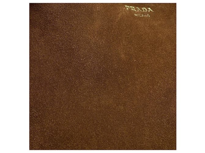 Borsa in scamosciato media Prada Marrone - vista 7