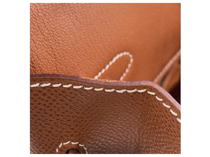 Hermès Borsa Hermes Birkin 35 in pelle Gold Courchevel Marrone D'oro - vista 11
