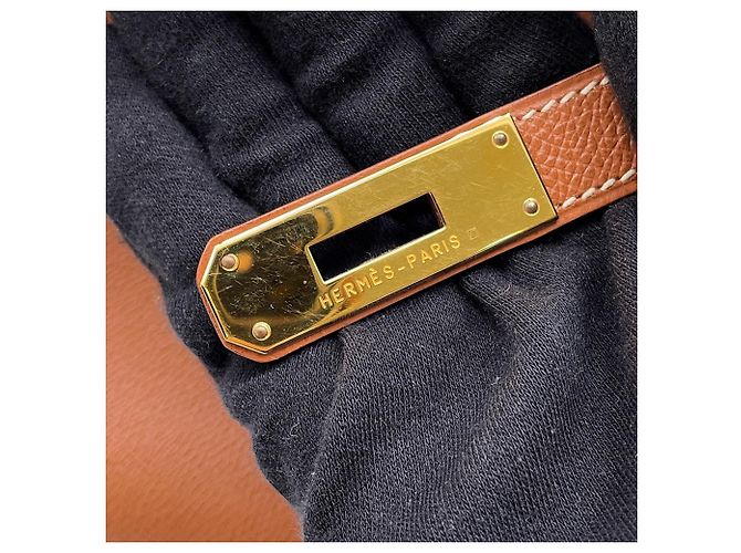 Hermès Borsa Hermes Birkin 35 in pelle Gold Courchevel Marrone D'oro - vista 15