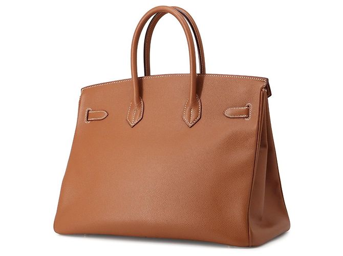 Hermès Borsa Hermes Birkin 35 in pelle Gold Courchevel Marrone D'oro - vista 2